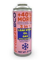 FreezeECO R12/R134a 3-in-1 LeakStop + Oil + Gas Aircon Top Up (400ml) -AC Refill