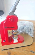 COSTWAY Badge Maker 25mm - Pin Button Press Machine Red inc badges TL35445