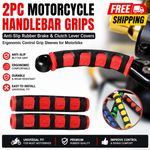 2PC Universal Motorbike Handlebar Grips Anti-Skid Brake Clutch Lever Grip Covers