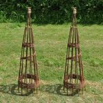 Willow Garden Obelisk Wooden Spiral 1.15m Climbing Plant Support Frame (2)