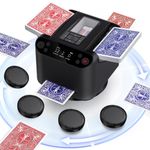 2-in-1 Automatic Card Shuffler and Dealer Machine with 4 Remotes for 1-2 Decks