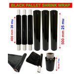 BLACK STRONG PALLET STRETCH SHRINK WRAP CAST PARCEL PACKING CLING FILM LONG WRAP