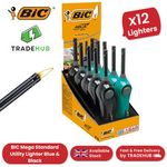 BIC Mega Standard Utility Lighter - Durable Blue & Black Design for Everyday Use