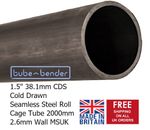 1.5" 38.1mm CDS Cold Drawn Seamless Steel Roll Cage Tube 2000mm 2.6mm Wall MSUK
