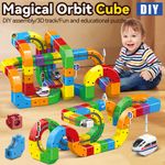 123pcs Electric Magnetic Train Track Sets 3D Embedded Layouts & Motorized Car