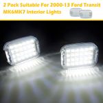 2Pcs Interior LED Dome Light Load Space Area Fit For 00-14 Ford Transit MK6 MK7