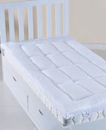 Single White cotton Mattress Topper 90 x 190cm
