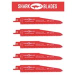 SHARK BLADES  Reciprocating saw blades x 5 Demolition Heavy Duty BI-METAL R610DF