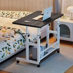 Rolling Notebook Computer Desk Height Adjustable Overbed Sofa Table Laptop Tray