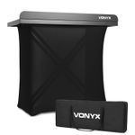 Vonyx DBE100 Mobile DJ Deck Stand with Scrim Cover & Carry Bag - Compact Folding