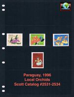 $6.70 Scott Value - 1996 PARAGUAY Orchids Flowers South America MNH NH UMM