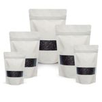 Window White Matt Stand Up Pouches Mylar Bag Heat Seal Food Grade Zip Lock Pouch