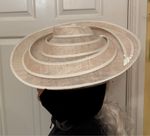 Vivien Sheriff Hat Fascinator Ascot Races Wedding Pale Pink Beige Wide Brim