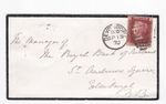 1870 QV 1d PENNY RED STAMP PLATE123 ON DEVONPORT MOURNING COVER TO EDINBURGH