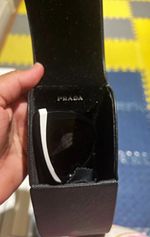PRADA Women's Cat Eye Sunglasses Black Plastic Frame Grey Tinted Lenses