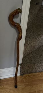 Unique Wood Cane Walking Stick Hand Carved Exquisite Gourd Crutch Cane