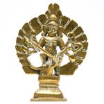 Chinese Figurine Brass Gilt Buddhist Shiva Dakshinamuri Immortals Stand 20C
