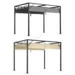 BIRCHTREE Pergola Steel Frame Garden Shade Retractable PE Canopy Outdoor 3x2M