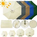 Replacement Fabric Parasol Cover Garden Canopy Patio 2m  3m Cover 6 or 8 Arm