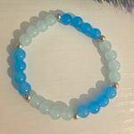 Blue Beaded Stretch Slip-On Bracelet Round Beads Ball/Bead Chain