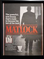 Matlock Debut Rare Original Promo Poster Ad Framed!
