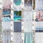 Bathroom Shower Curtain Polyester Fabric Modern Designer Washable With 12 Hook