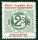 GB Wales GWR PORT TALBOT & DOCKS RAILWAY Letter Stamp 2d Mint MM PIW77