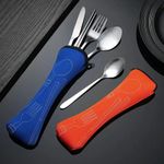 4Pcs Cutlery Travel Fork Portable Bag Stainless Steel Spoon Chopstick Set