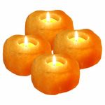 CANDLE HOLDER Salt Tea Light PACK OF 4x NATURAL PINK HIMALAYAN CRYSTAL ROCK SALT