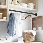 Shower Curtain Rail Pole 260-310cm Heavy Duty Extendable Tension Rod No Drilling