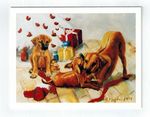 Rhodesian Ridgeback Pet Dog Holiday Greeting Card Set 6 Cards By Ruth Maystead