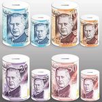 £5 £10 £20 £50 Pound Note Design Kids Money Box Tin Saving Cash PIggy Bank Box