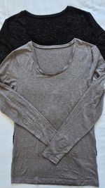 M&S Heatgen Light Thermal Lightweight Stretch Tops Sparkly Grey & Black  size 16