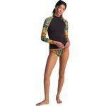 Billabong Womens Rashguard Long Sleeve Rash Vest - Black Pebble - S