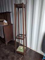 Oak Or Beech? Hat&Coat Stand With Painted Metal Drip Tray Conical Shaped Stand