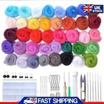 Needle Felting Starter Tool Kit Set Wool Roving 40 Colors Set for DIY Gift