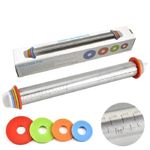 DSL Stainless Steel Adjustable Rolling Pin Thickness Ring Non Stick French Style
