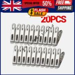 20pcs Super Strong Stainless Steel Clothes Pegs Washing Line Laundry Clip Garden