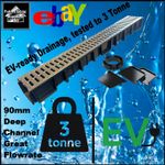 90mm Deep Flow 125mm Wide Black Channel Drainage Driveway Garden Pool 3 Tonne