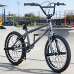 20 inch BMX Freestyle Bike Boys Girls 4 Pegs 360 ° Rotation Freestyle Bike Gray