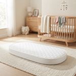 Quilted Pram Mattress Moses Basket with Soft, Breathable & Hypoallergenic Cover
