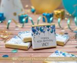 Personalised Chocolate Blue Balloons Birthday Children's Party Favours