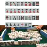 42mm Large Chinese Mahjong Tiles Mah Jong Game English Characters Set 144pcs