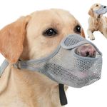 Pet Dog Muzzles Adjustable Breathable Dog Mouth Cover Anti Bark Bite Mesh