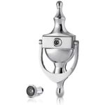 XFORT Door Knocker with Door Viewer, Victorian Urn Door Knocker, Polished Chrome