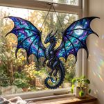 Galaxy Dragon Acrylic Style Suncatcher, Moon Night Dragon Window Hanging Decor