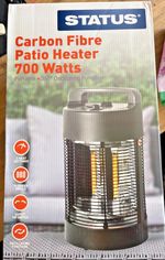 Status Carbon Fibre Patio Heater 700W 2 heat settings 360 oscillating function
