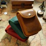 Men's Genuine Leather Belt Pouch Retro Coin Purse Key Holder Mini Waist Bag