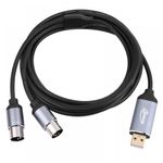  5 Pin MIDI In-Out Interface to USB Converter Cable for MIDI Music Keyboard Synt