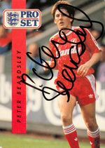 Peter Beardsley Signed Pro Set Collector Card Liverpool 90/91 Original Autograph